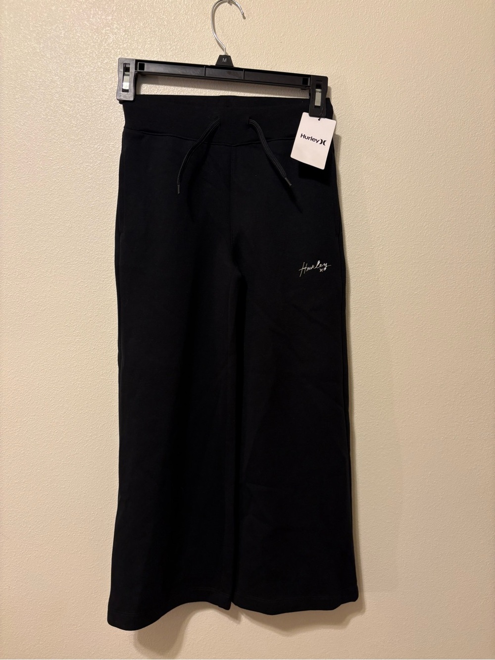 Hurley Black Wide Leg Pants with Drawstring